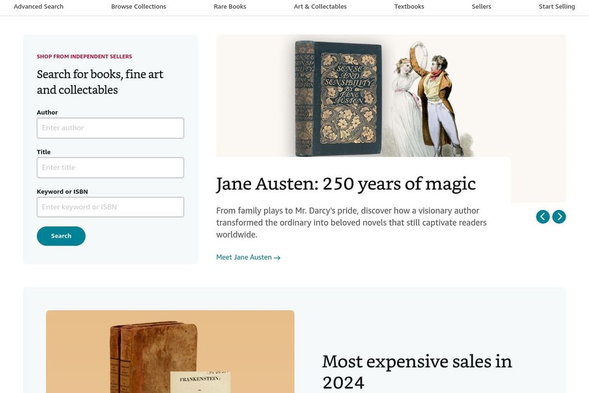 AbeBooks UK homepage