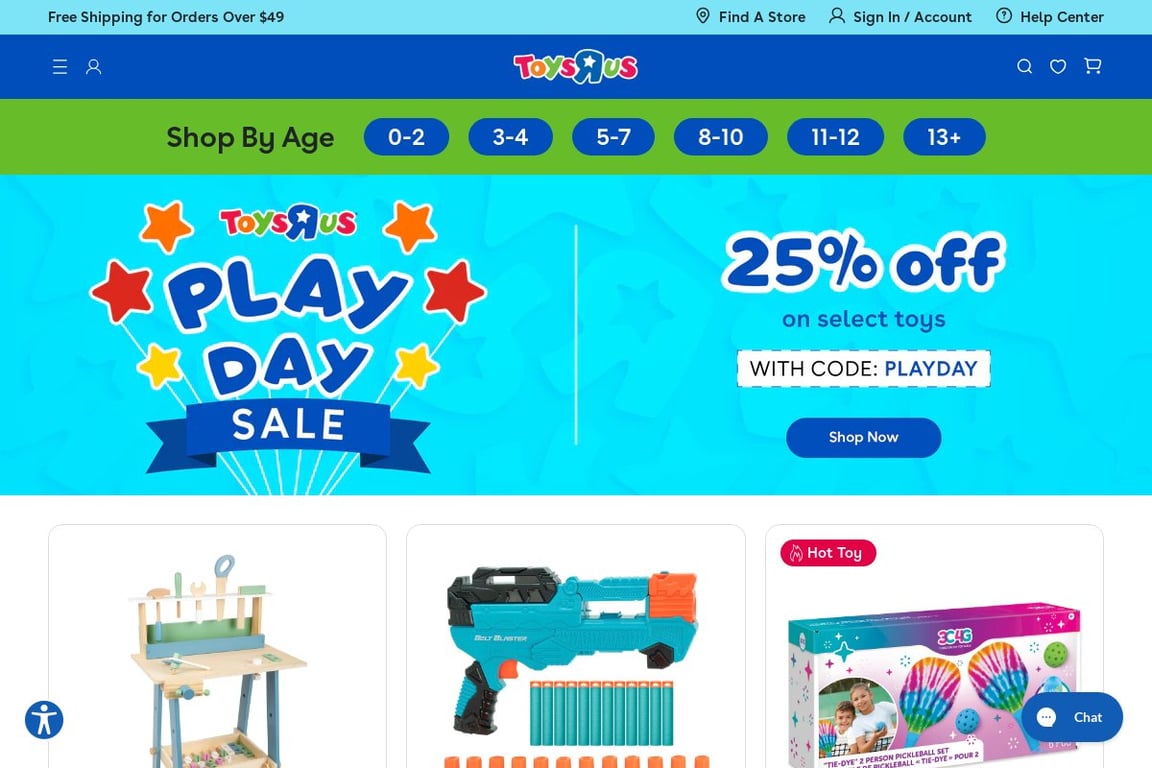 Toys R Us homepage