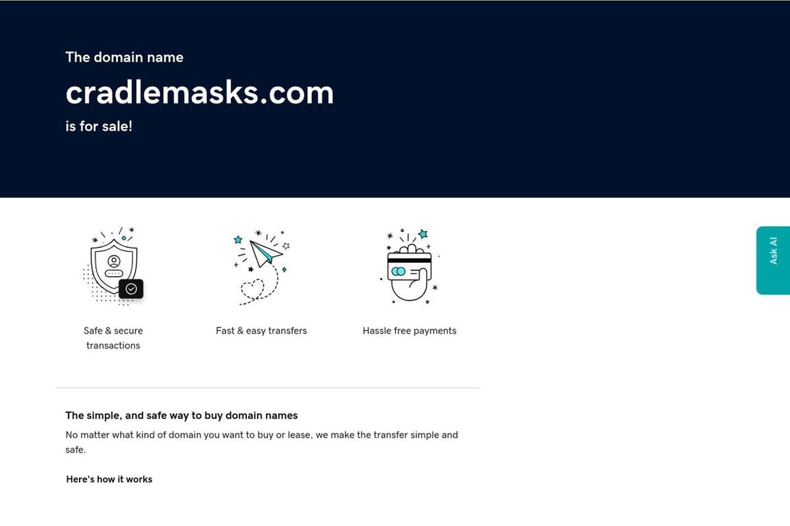 Cradle Self Sterilising Face Masks homepage