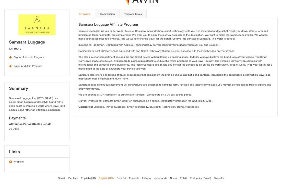 Samsara Luggage Affiliate Program Everything You Need to Know (2024)