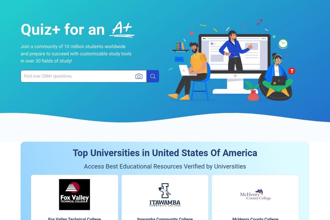 Quizplus homepage