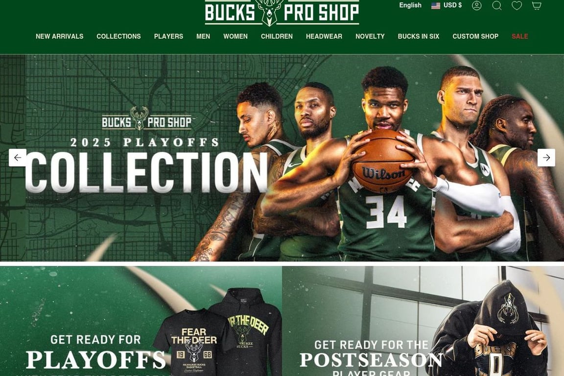 Bucks Pro Shop homepage