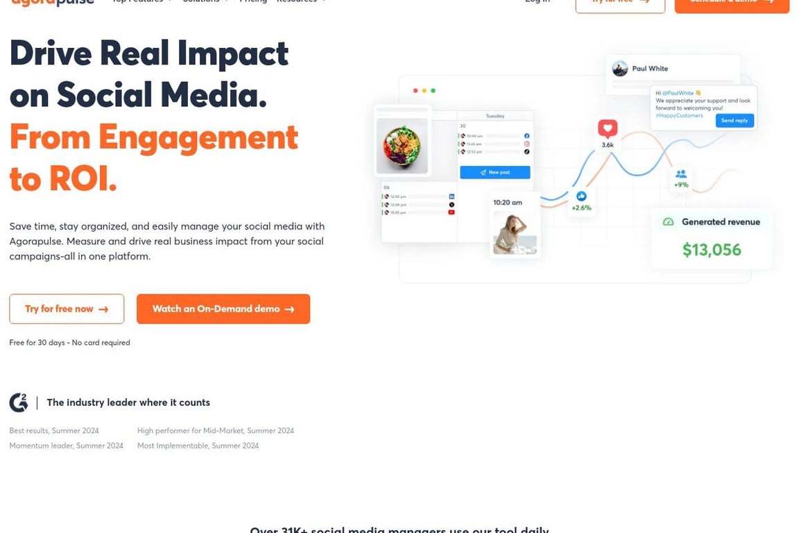 Agorapulse homepage