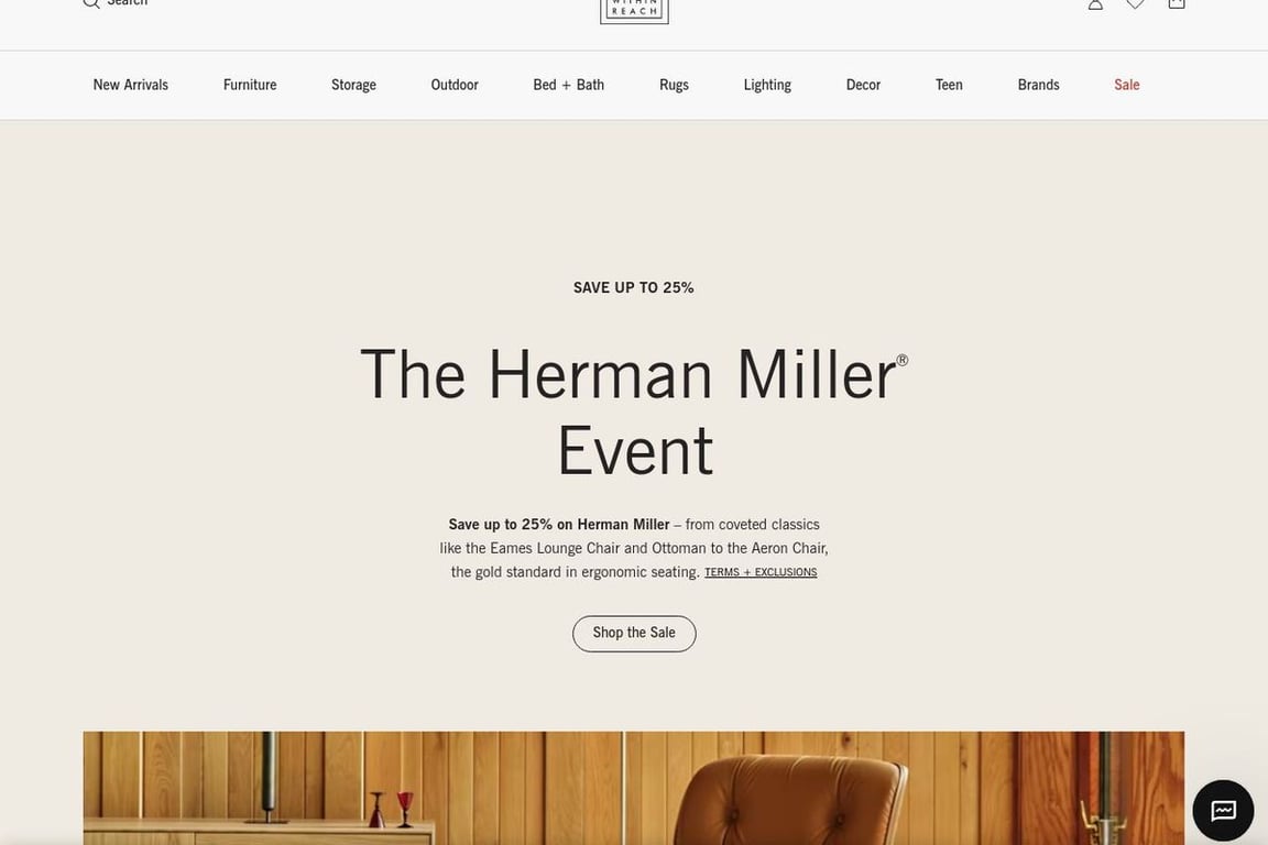 Design Within Reach homepage
