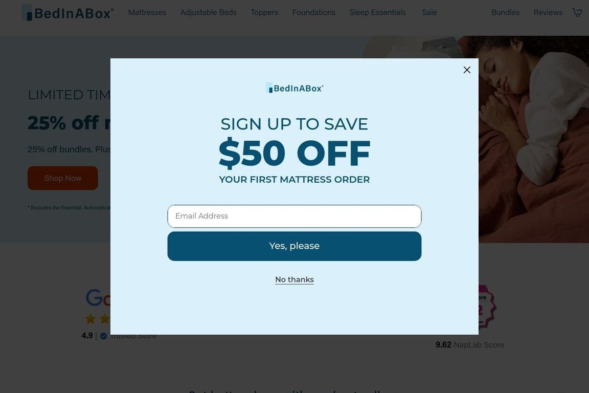 BedInABox homepage
