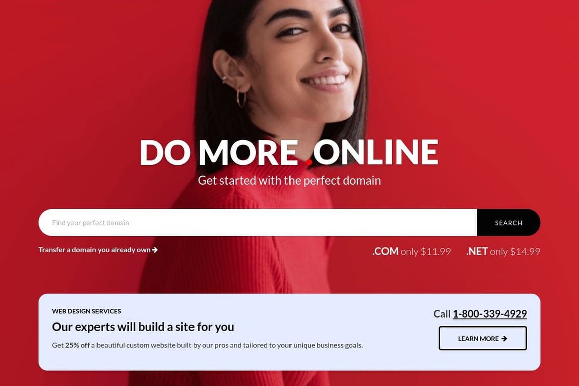 Domain.com homepage