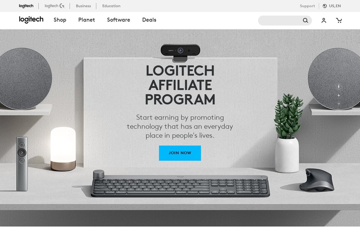 Logitech affiliate program signup page