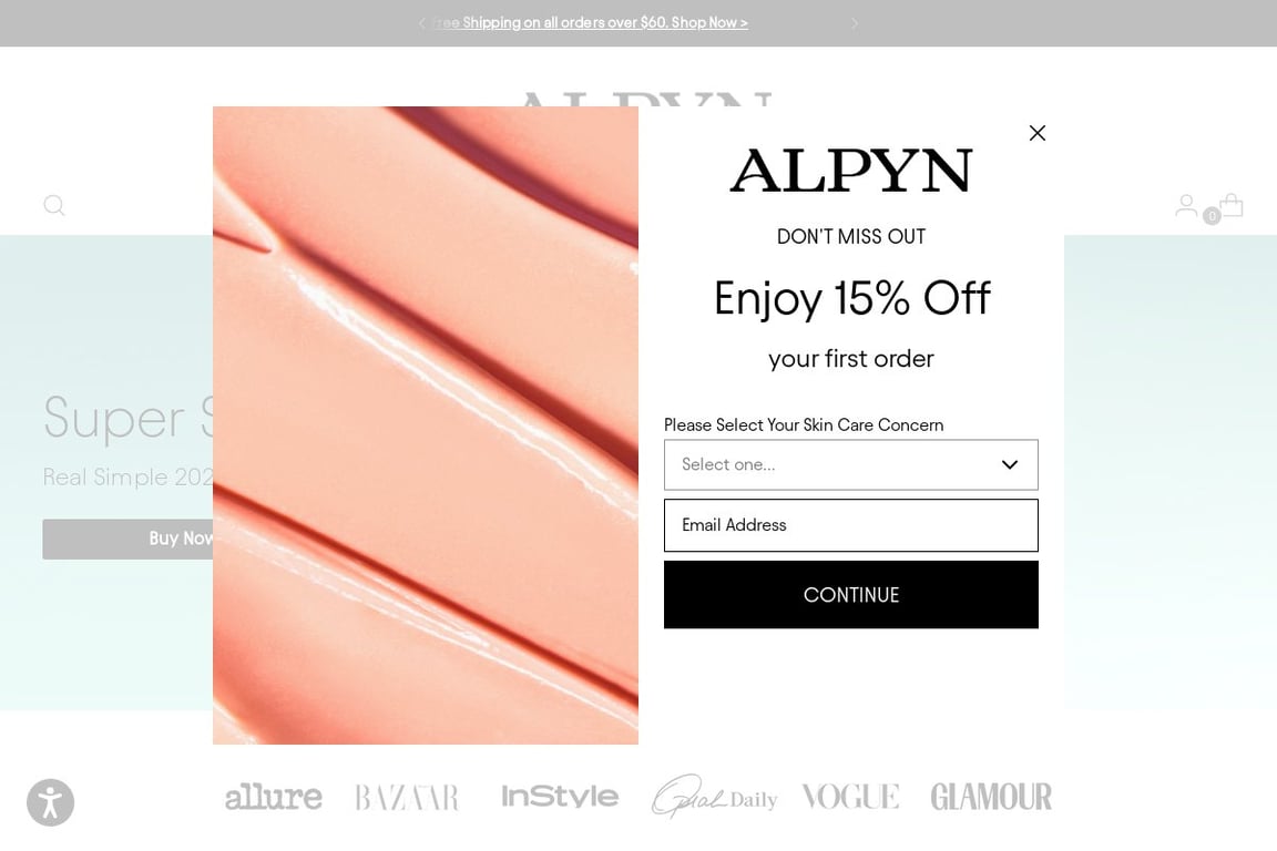 Alpyn Beauty homepage