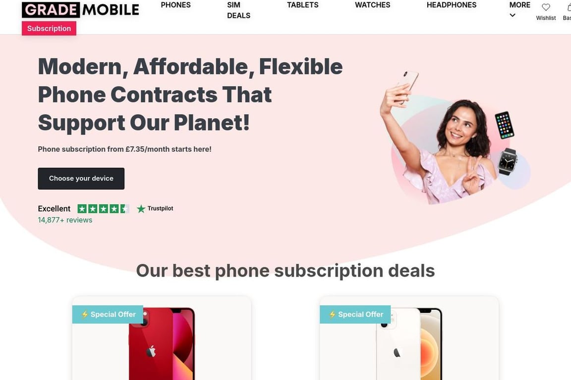 Grade Mobile homepage