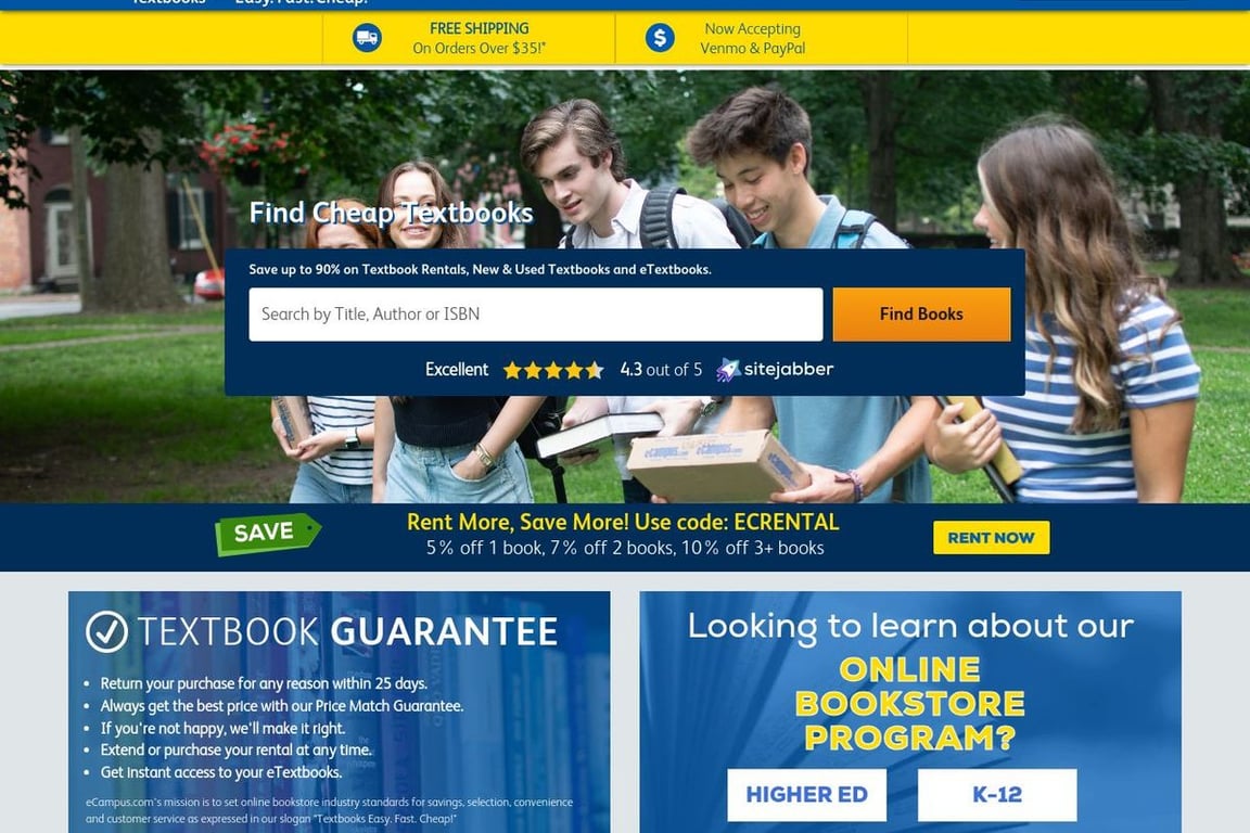 eCampus.com homepage