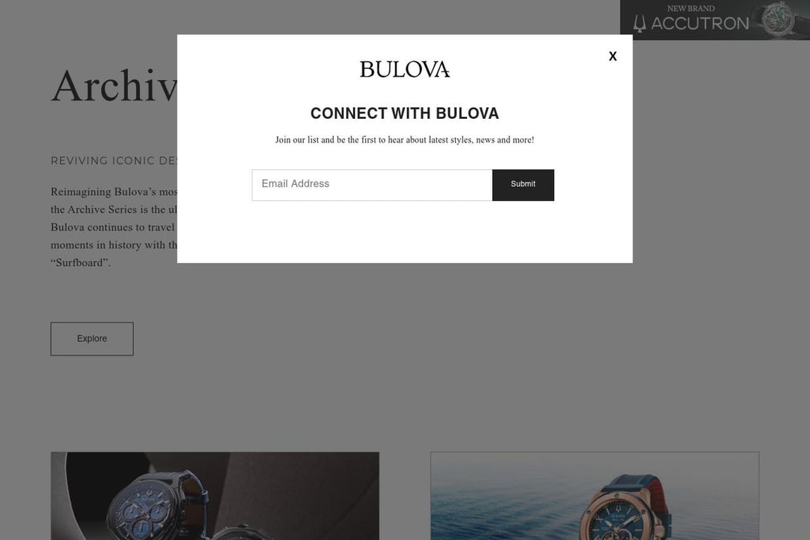 Bulova homepage