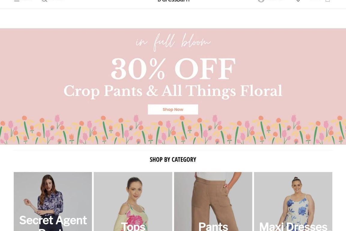 Dressbarn.com homepage