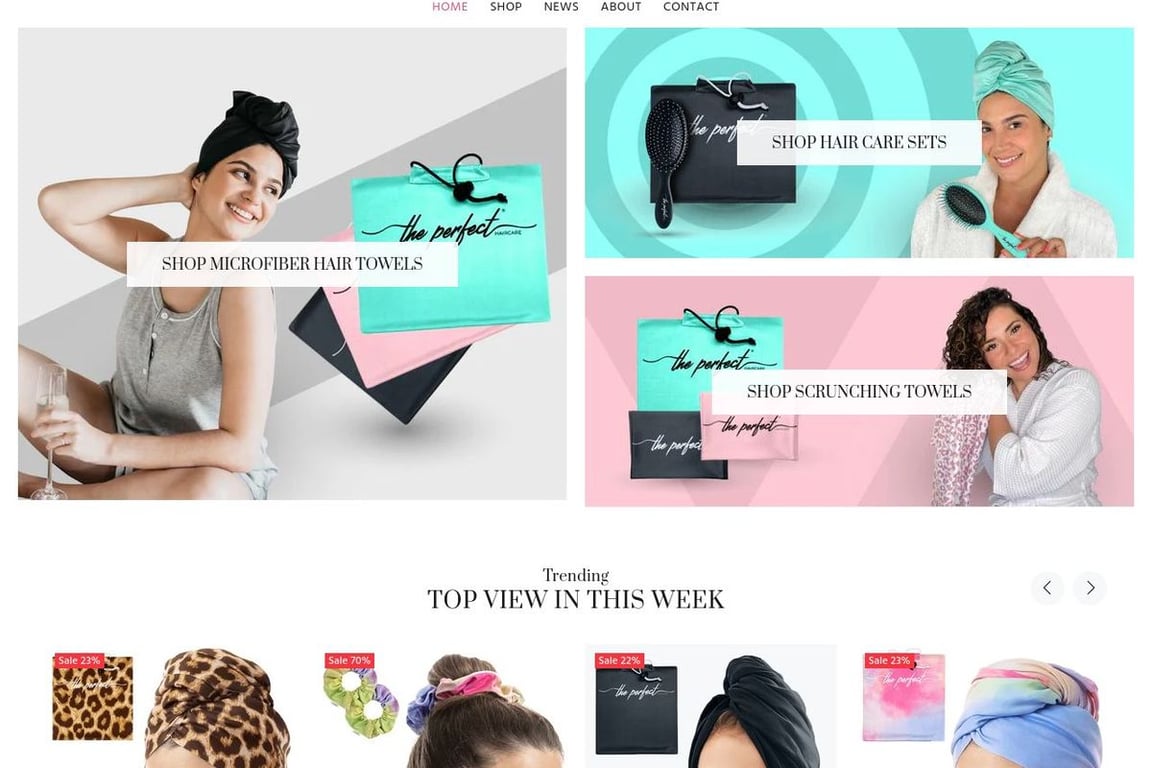 The Perfect Haircare homepage