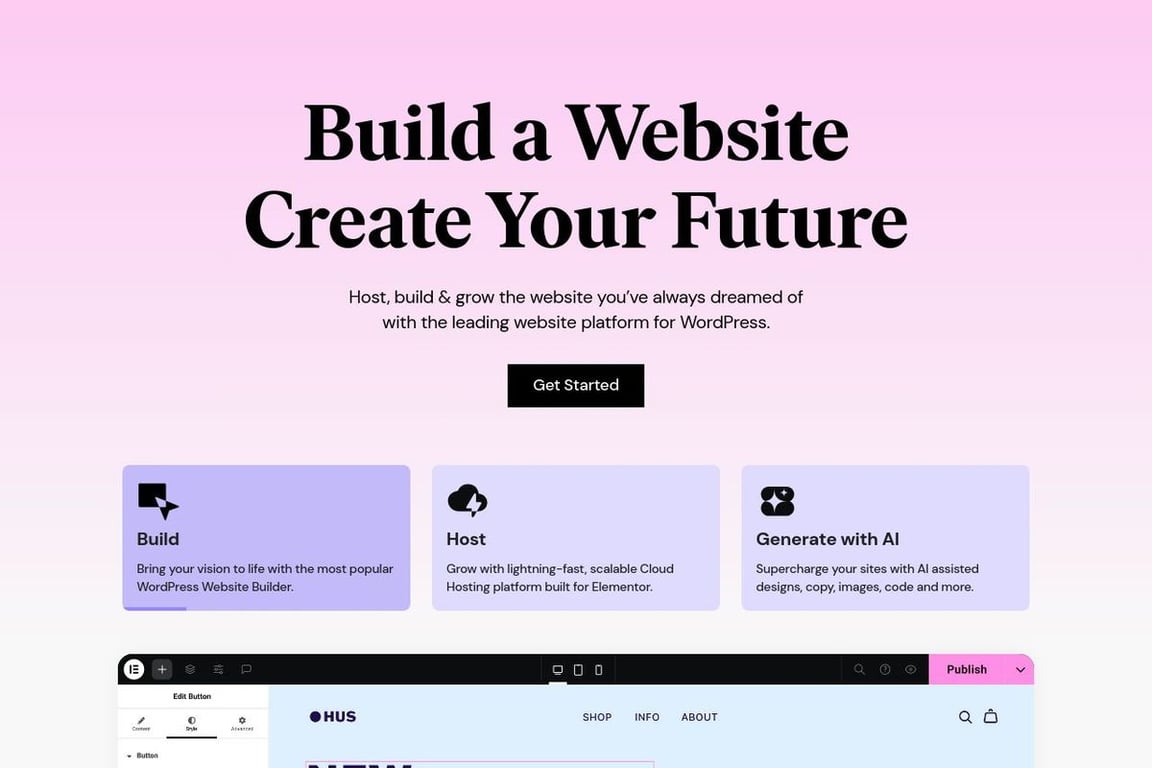 Elementor homepage