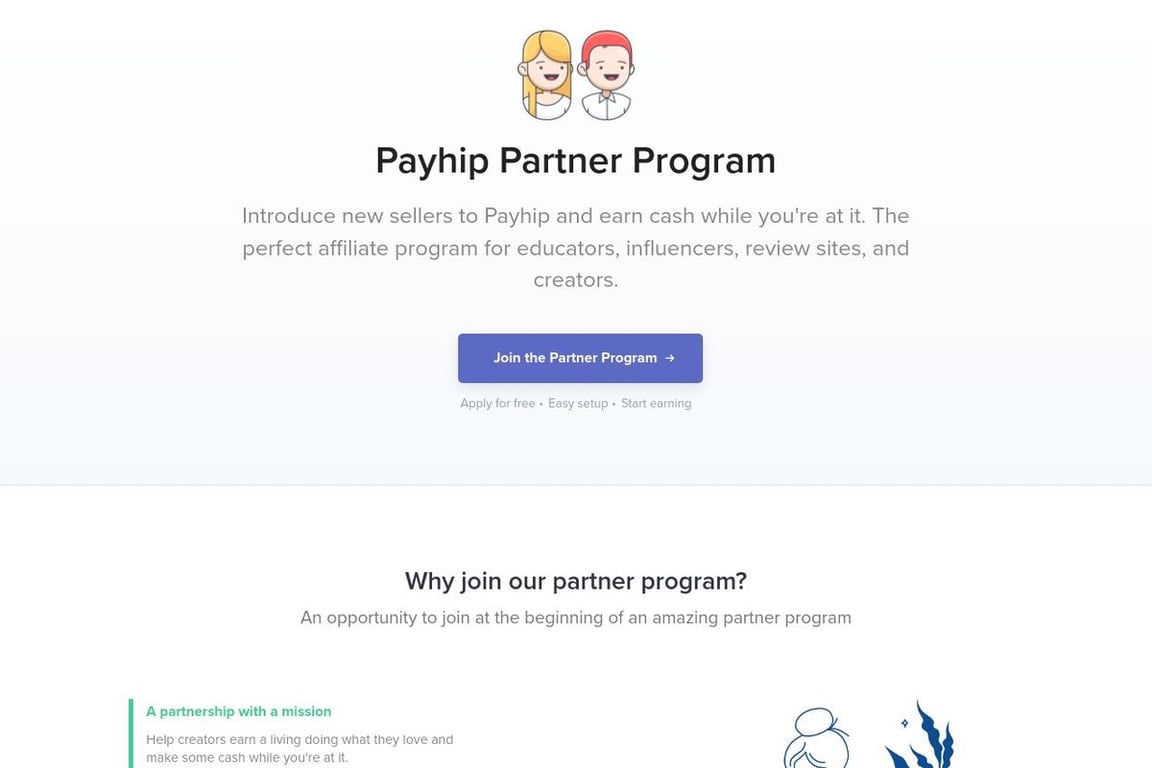 Payhip affiliate program signup page