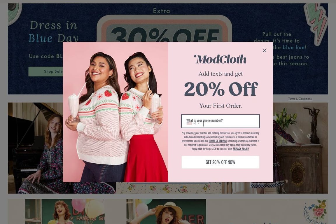 ModCloth affiliate program signup page