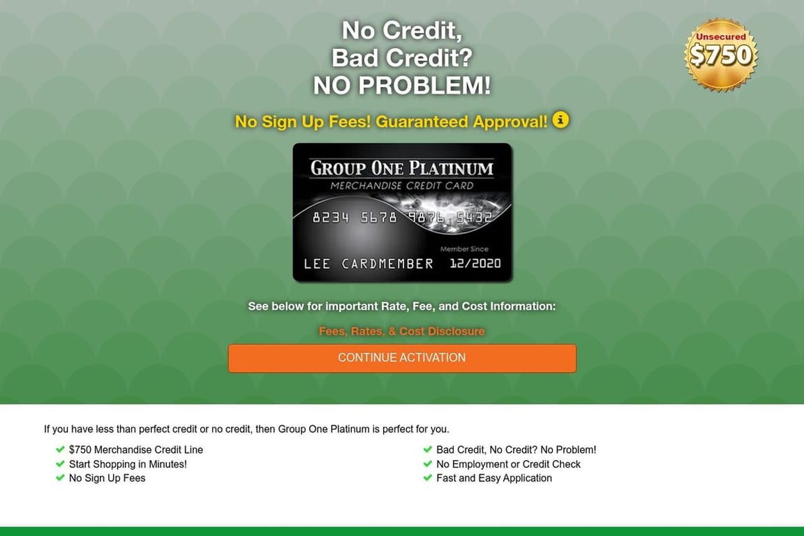 Group One Freedom Platinum homepage