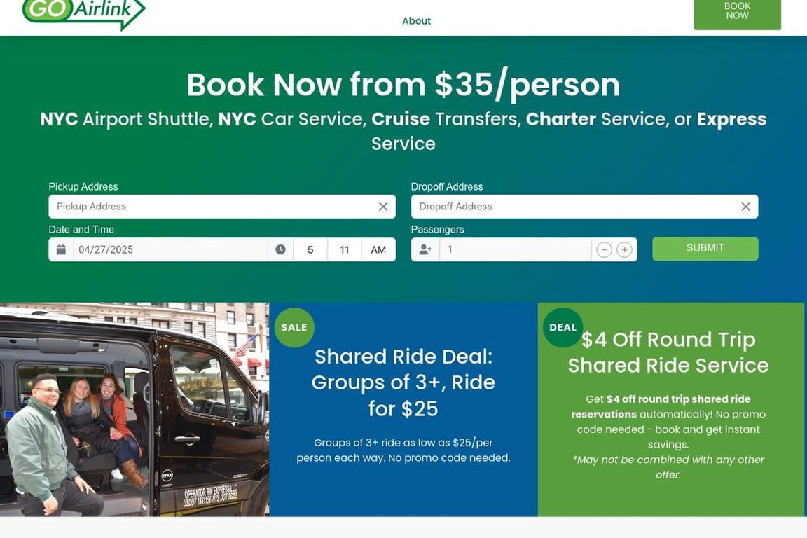 GO Airlink homepage