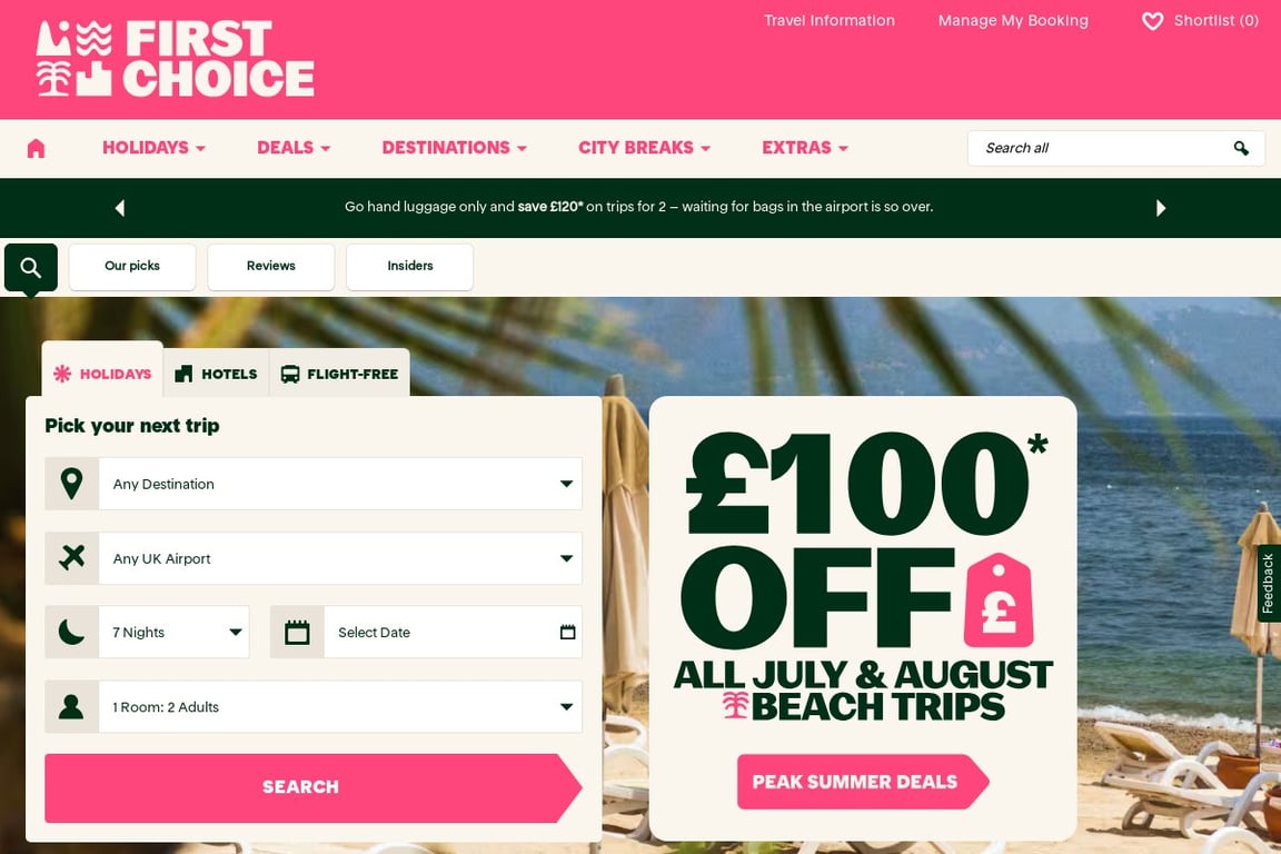 First Choice homepage