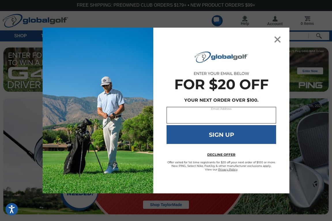 Budget Golf homepage