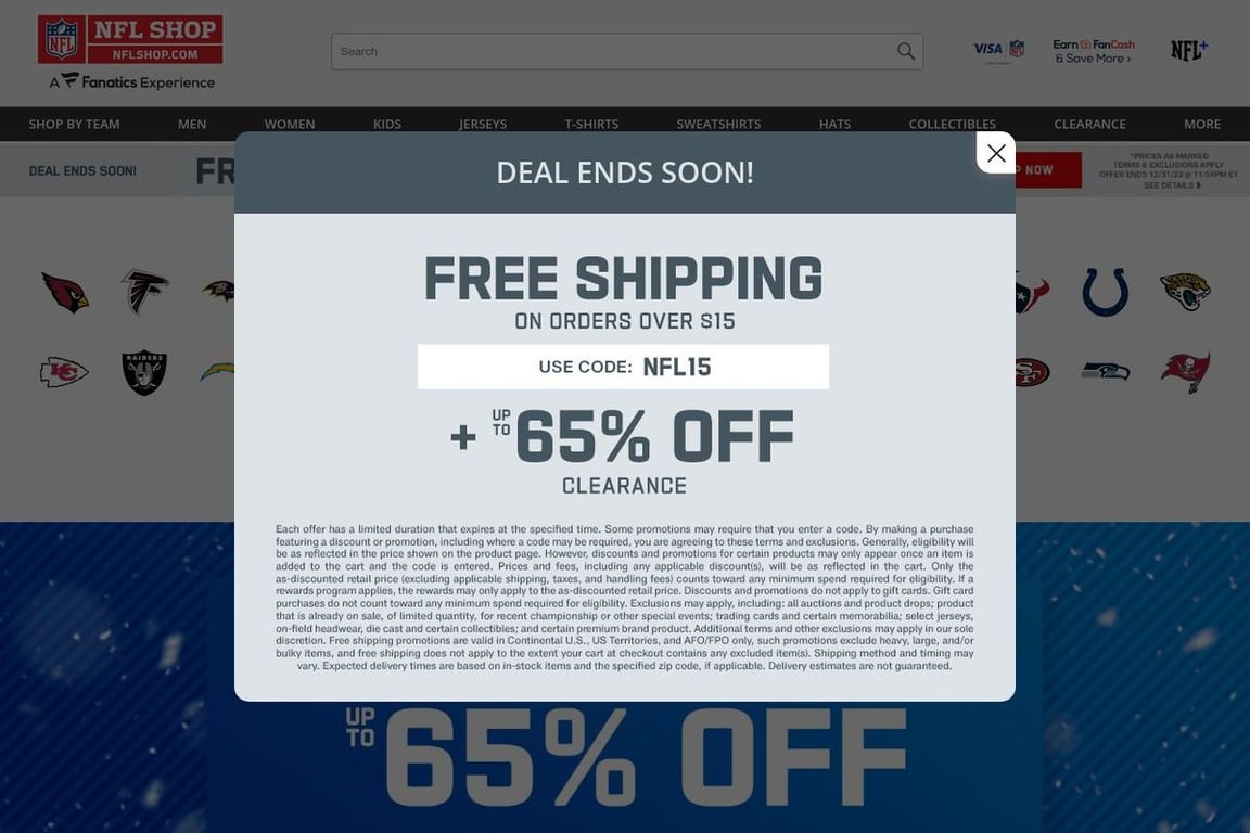 Nfl store hot sale coupon