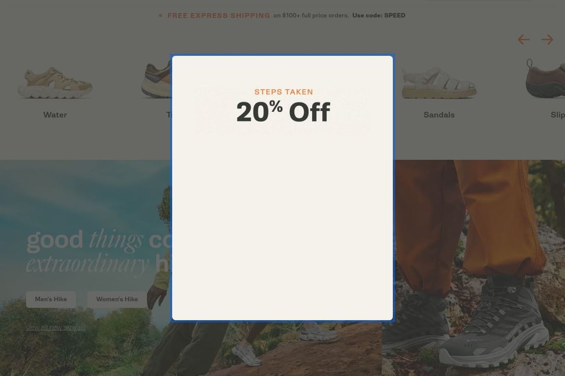 Merrell homepage