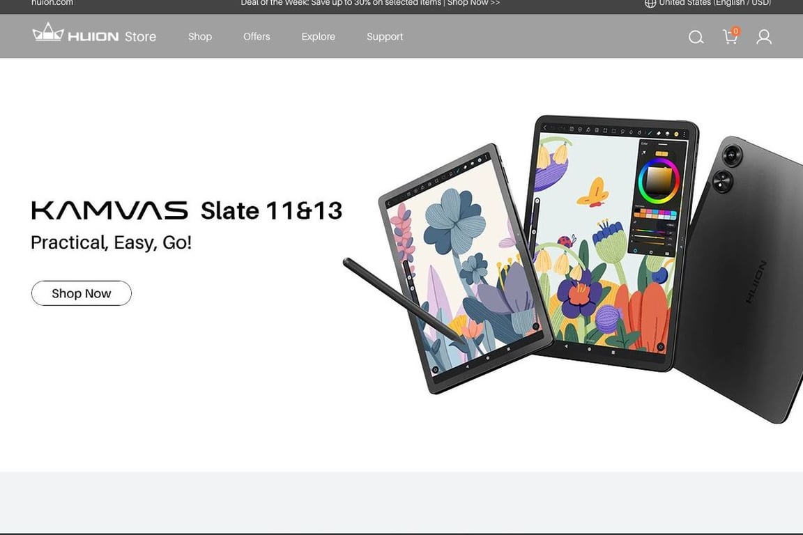 Huion homepage