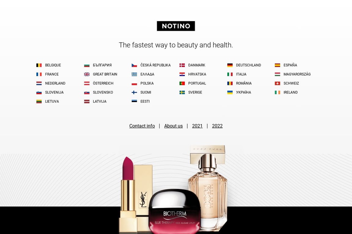 Notino homepage