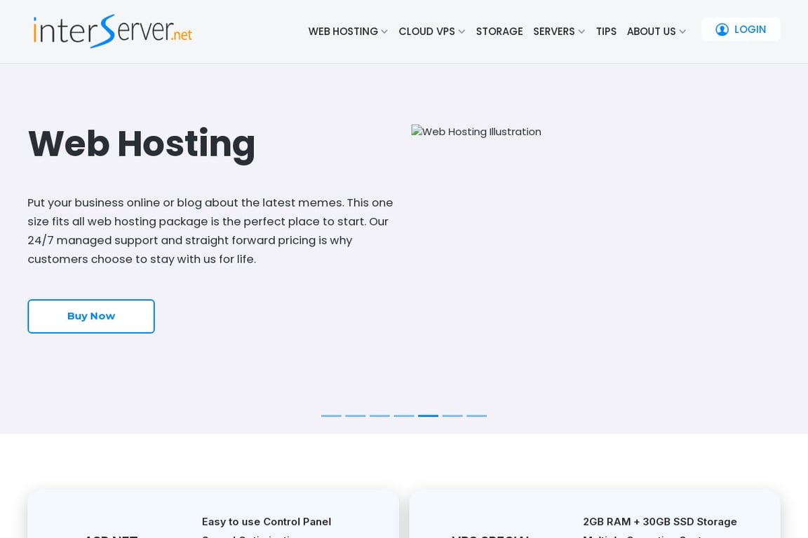 (IS) Interserver Webhosting and VPS homepage