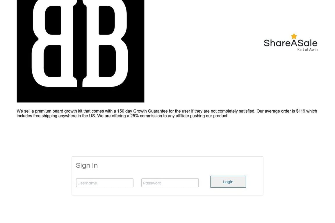 Burlington Beard affiliate program signup page