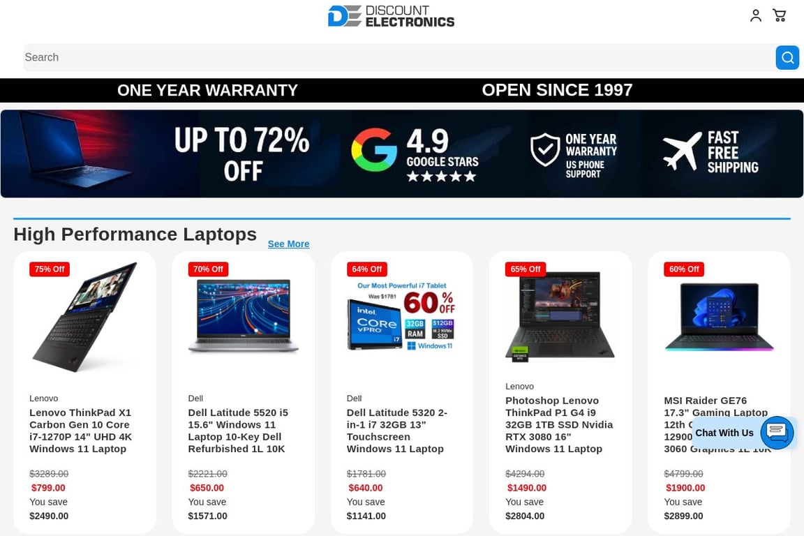 Discount Electronics Preferred homepage