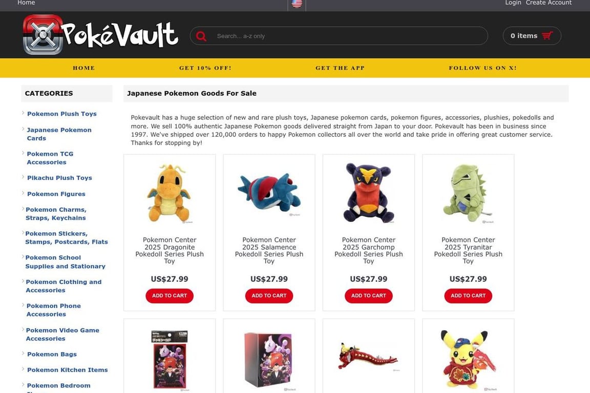 PokeVault homepage