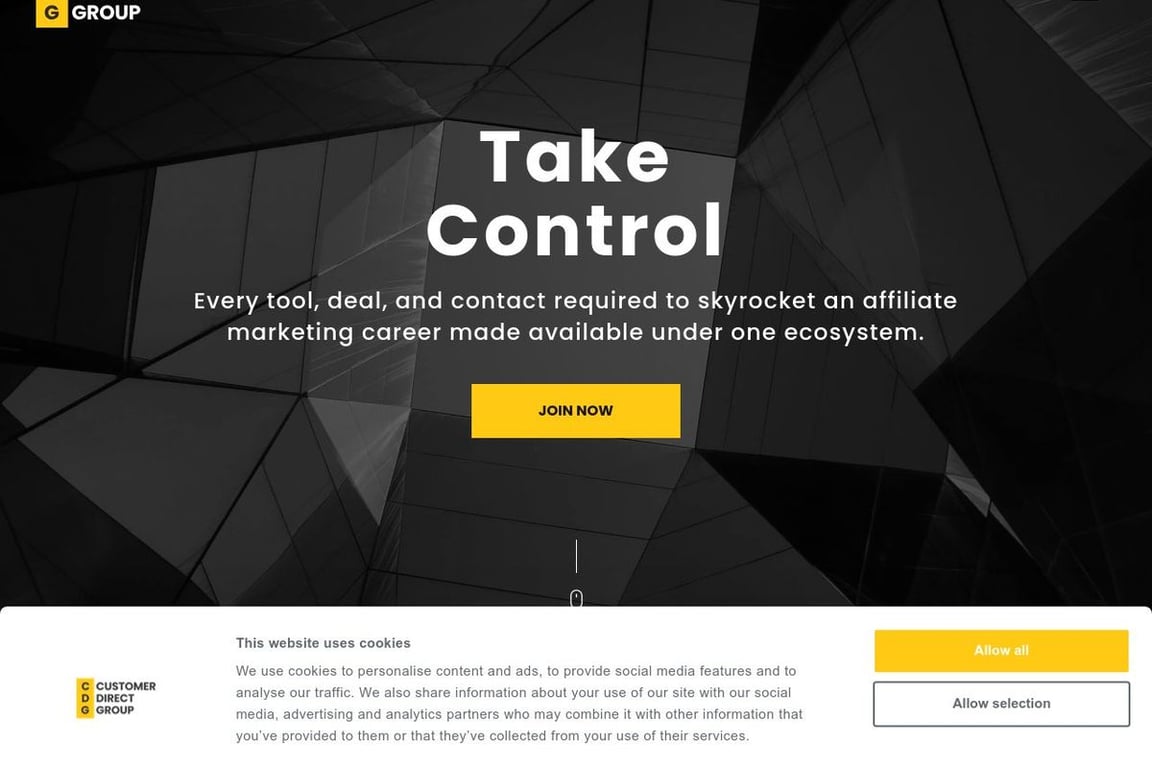 Customer Direct Group affiliate program signup page