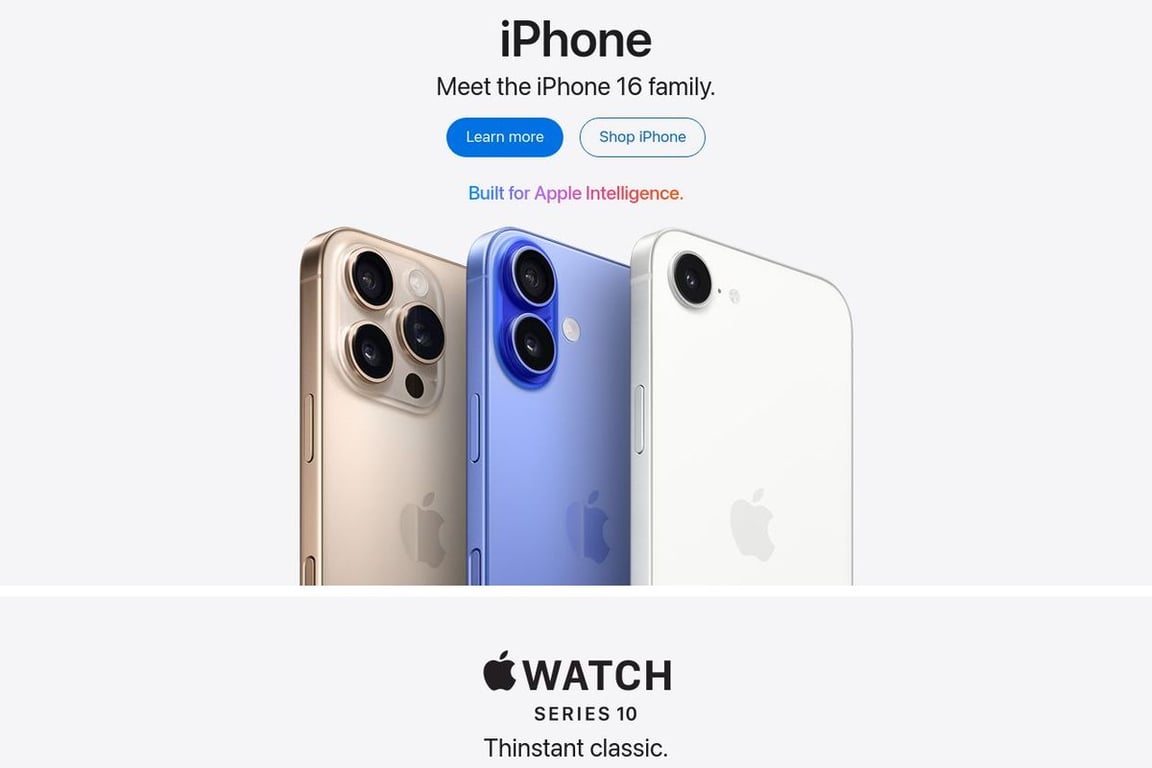 Apple homepage