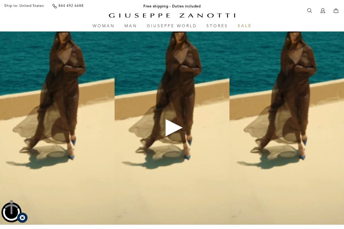 Giuseppe Zanotti Design US homepage