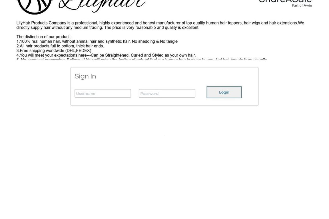 Lilyhair affiliate program signup page