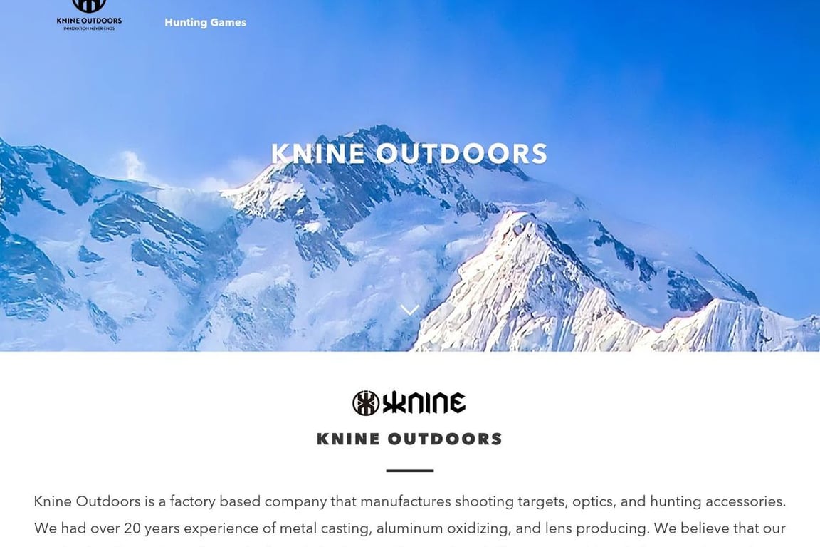 Knine Outdoors homepage