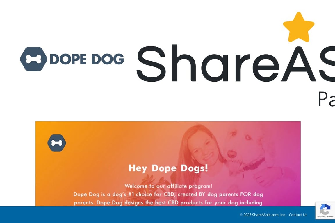 Dope Dog affiliate program signup page