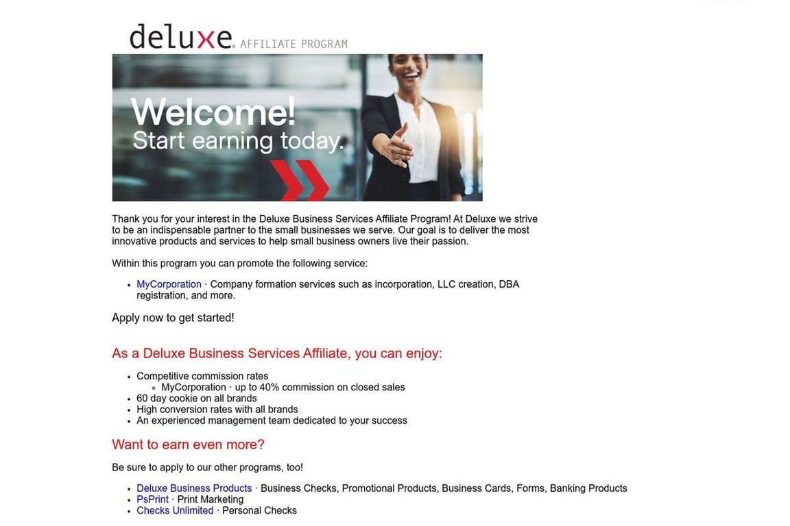 Free Logo Services Preferred affiliate program signup page