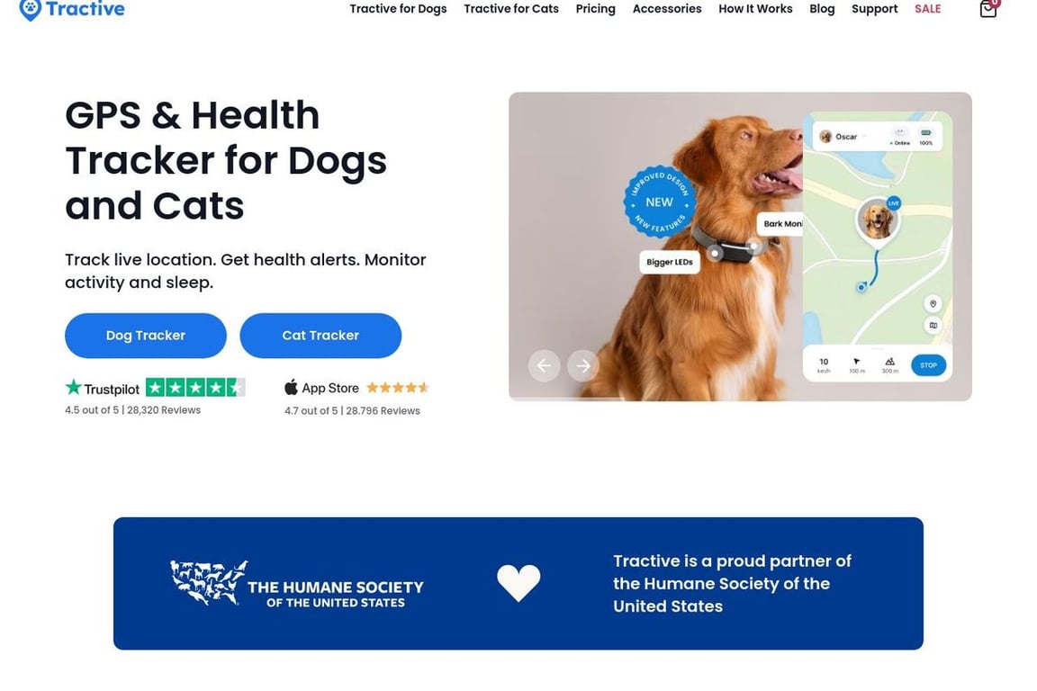 Tractive homepage