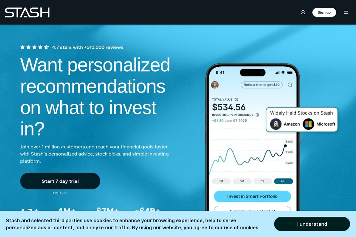 Stash Invest homepage