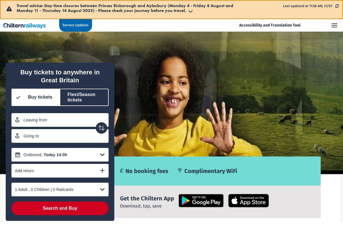 Chiltern Railways homepage