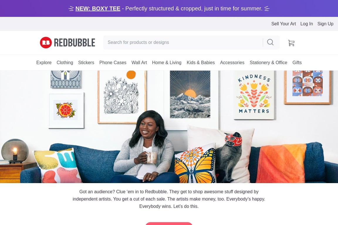 RedBubble affiliate program signup page