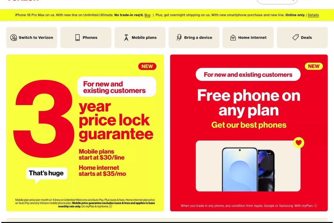 Verizon Business homepage