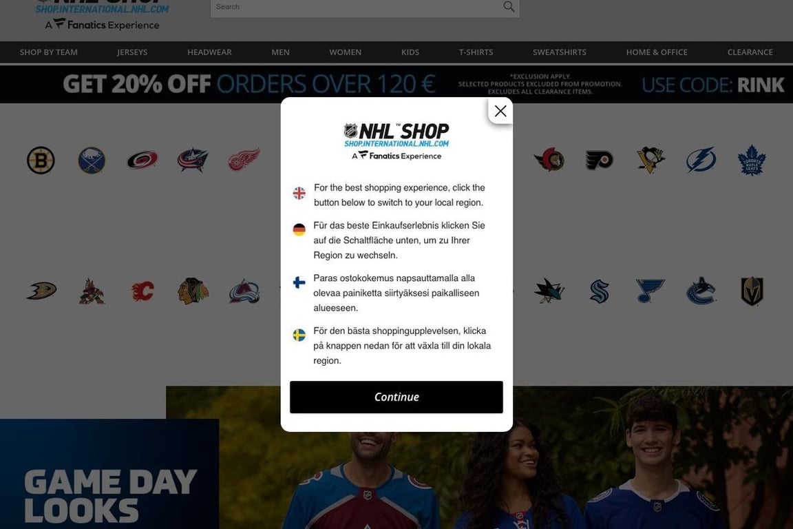 Nhl store shop eu