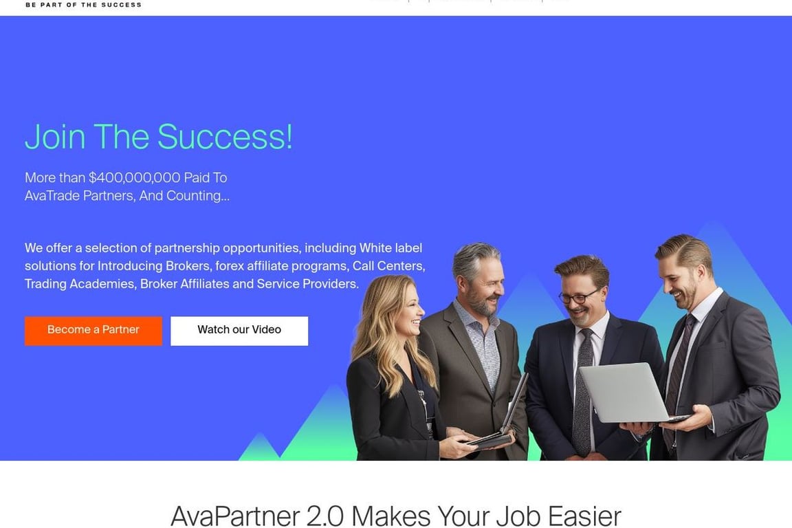 AvaTrade affiliate program signup page