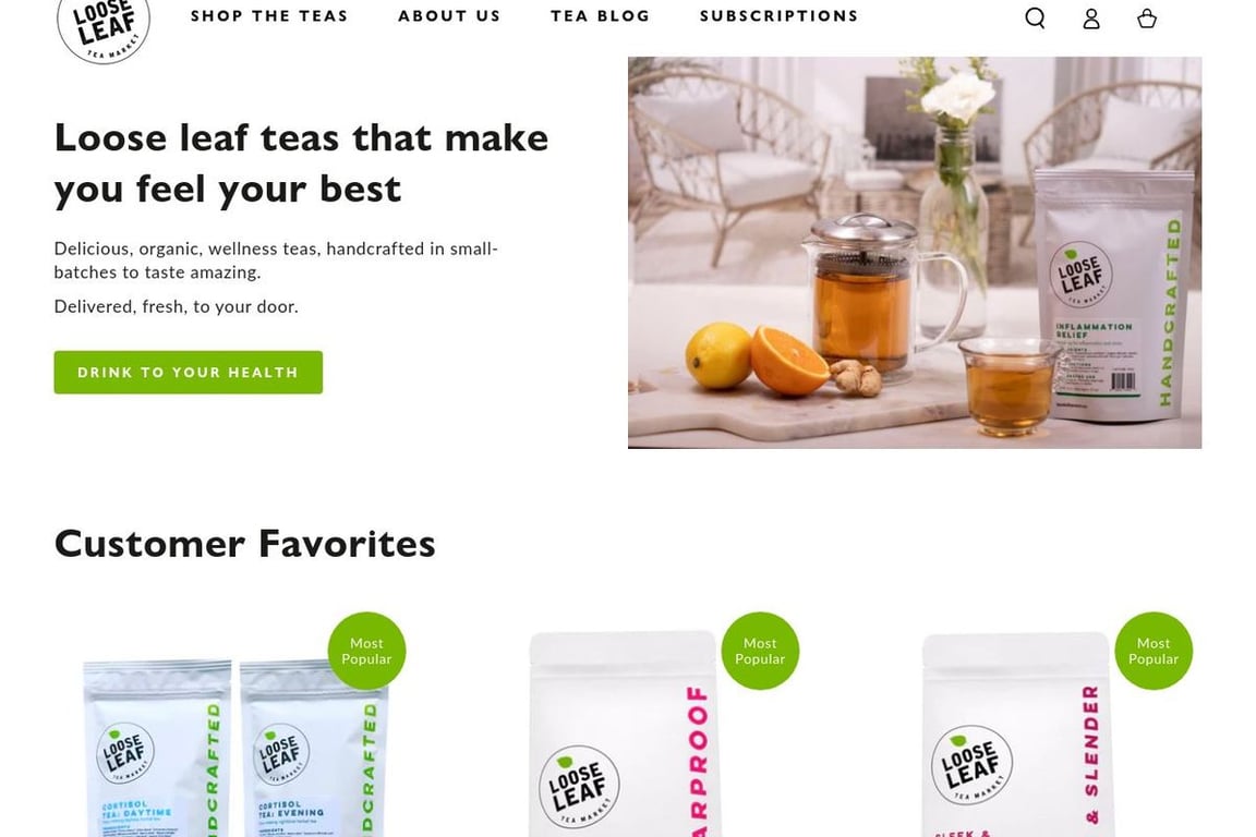 Loose Leaf Tea Market homepage