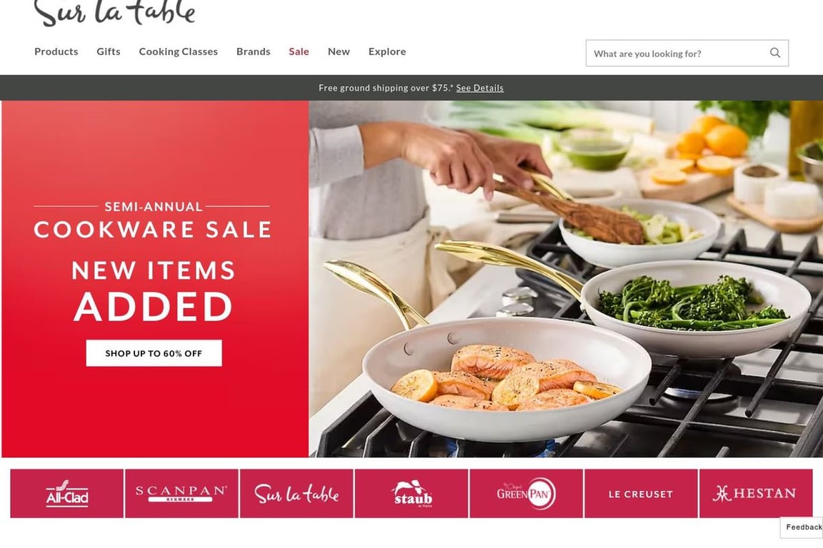 Sur La Table Preferred homepage