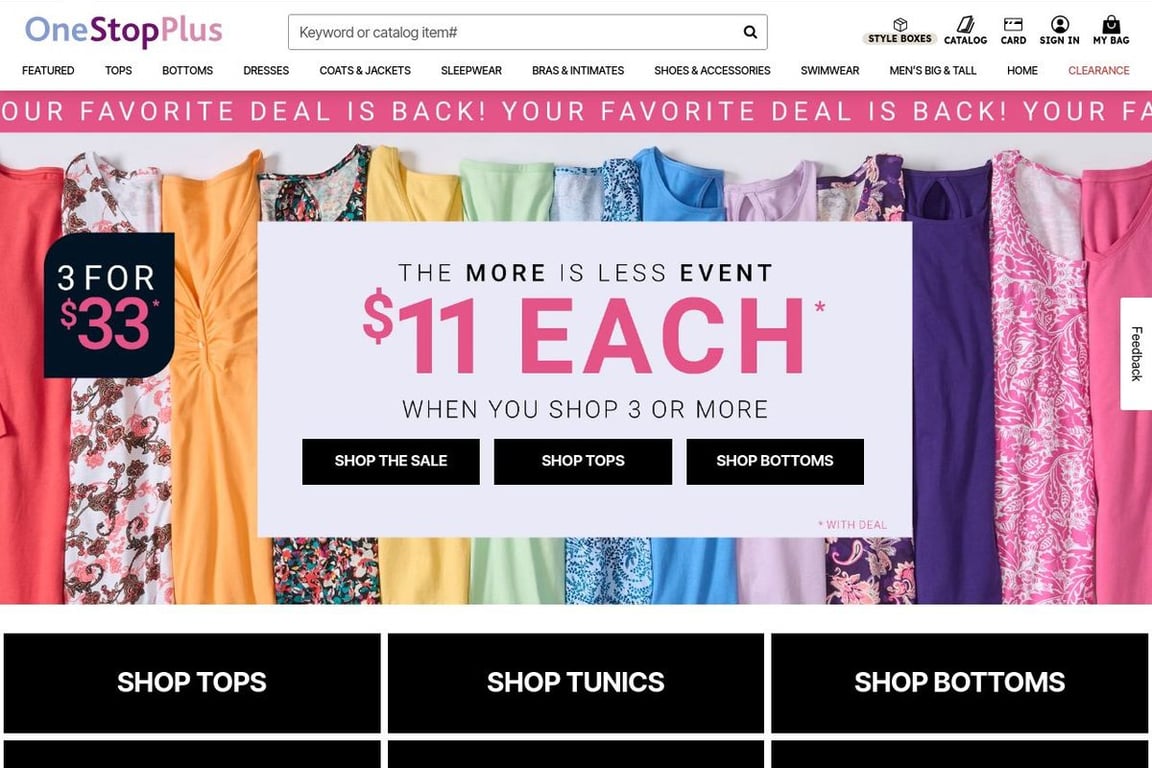 OneStopPlus homepage