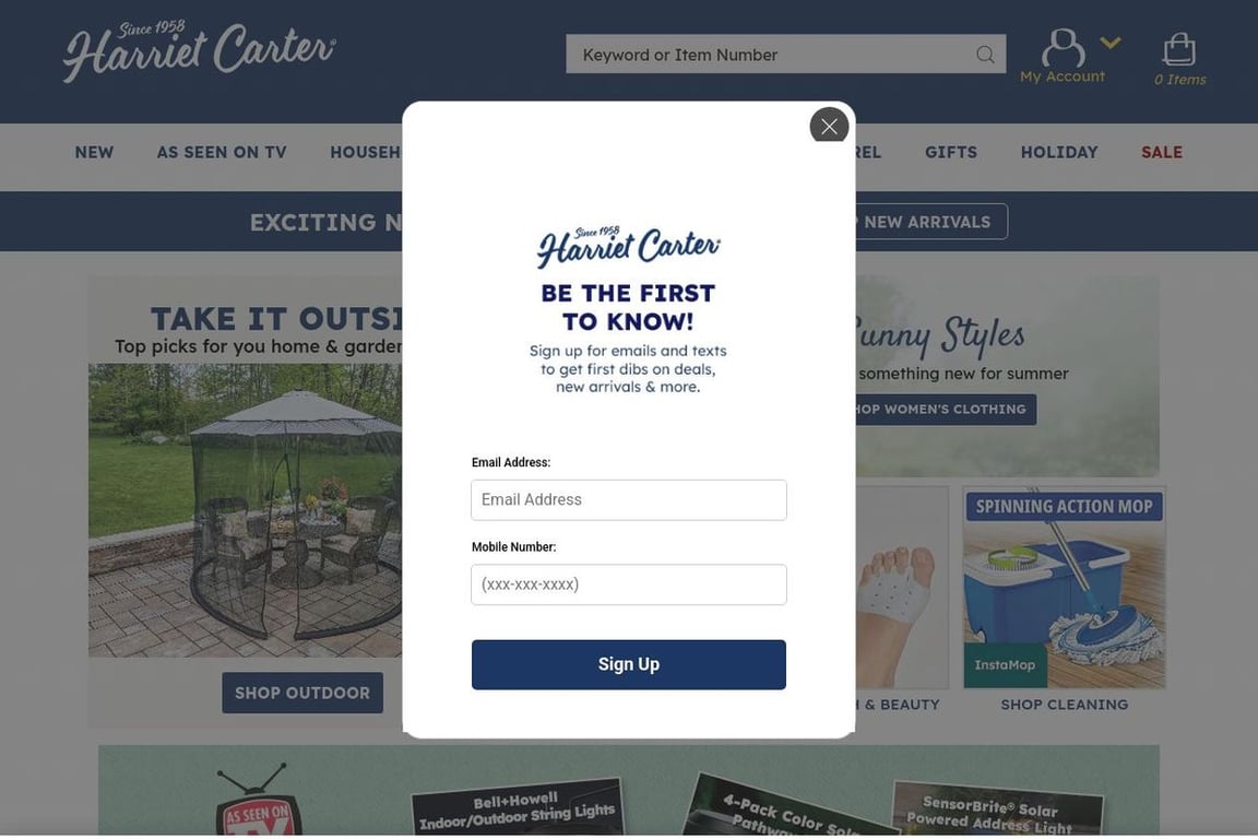 Harriet Carter Gifts homepage